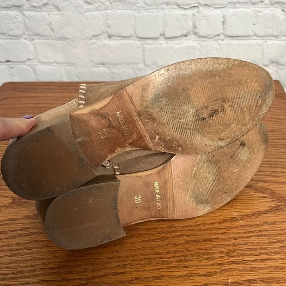 Garnet Hill Women’s EU size 39 Suede Booties Tan
